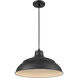 R Series 1 Light 17 inch Satin Black Indoor Pendant Ceiling Light